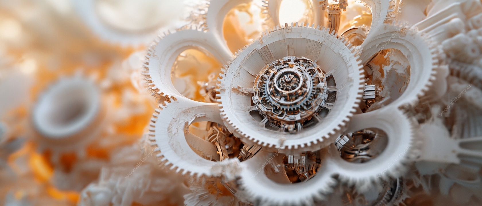 机械齿轮花状结构特写