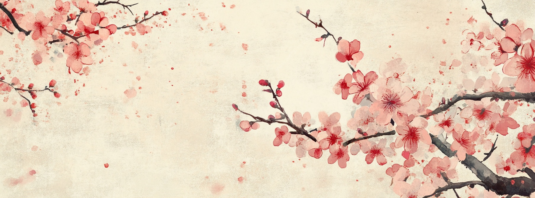 古风粉色梅花背景图