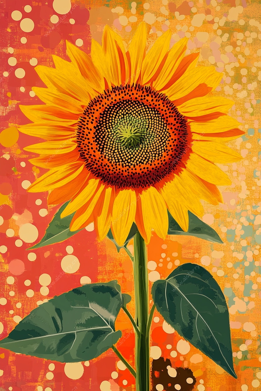 插画向日葵 活力与色彩之美