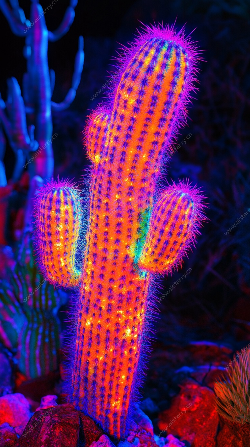 荧光仙人掌奇幻视觉效果