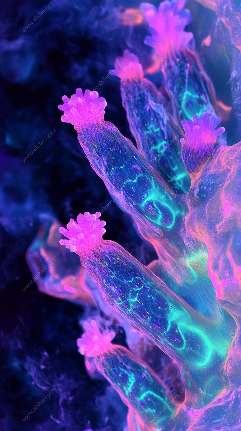 梦幻荧光珊瑚特写