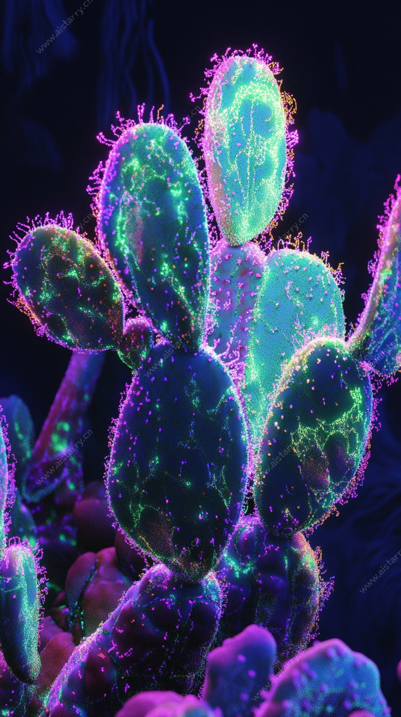 荧光仙人掌奇幻视觉效果