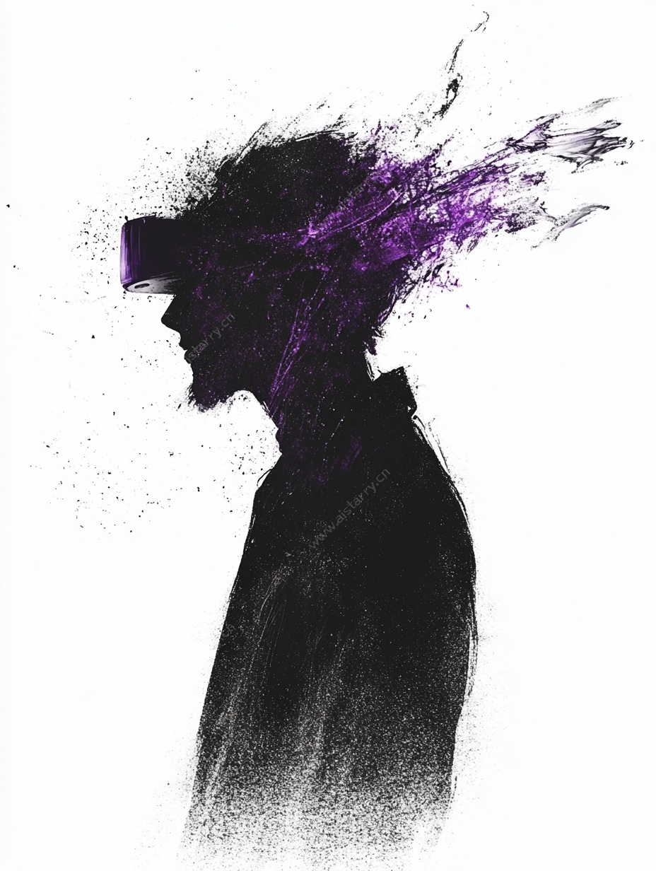 VR创意剪影 紫色梦幻风