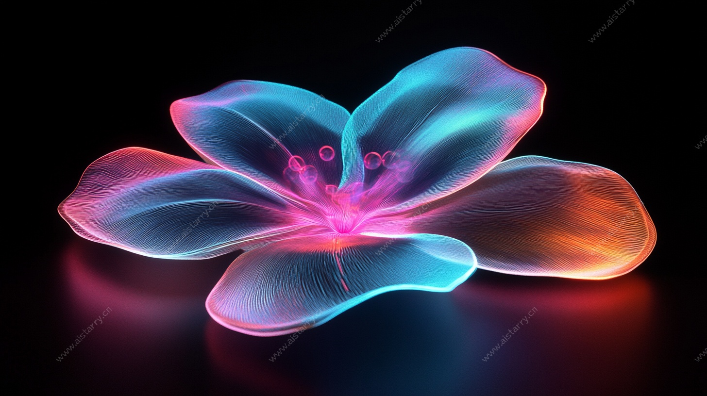 炫彩发光花朵艺术图像