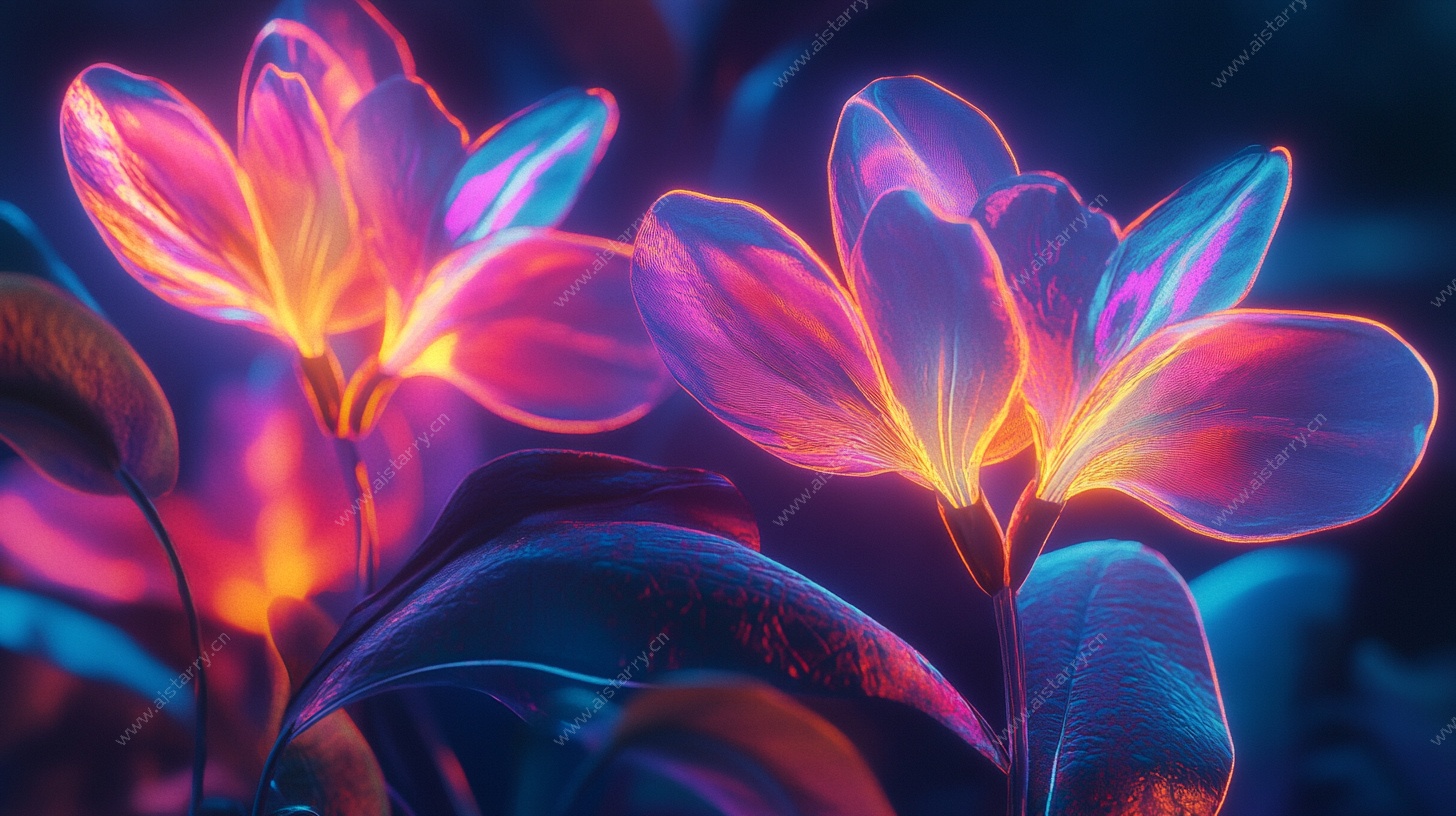 梦幻炫彩发光花朵