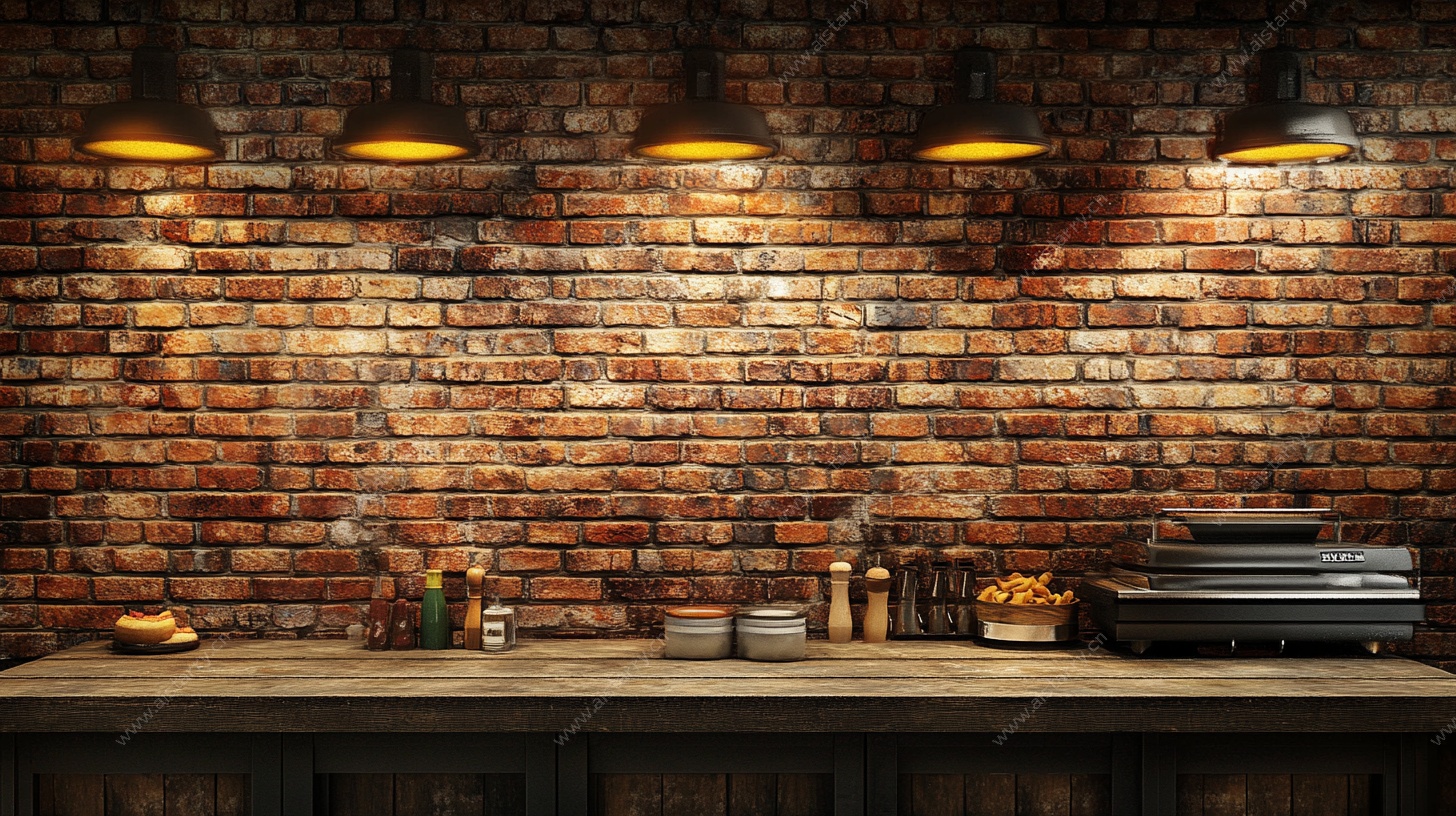 复古砖墙厨房场景