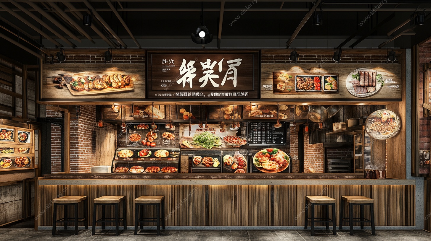 中式快餐档口店内场景