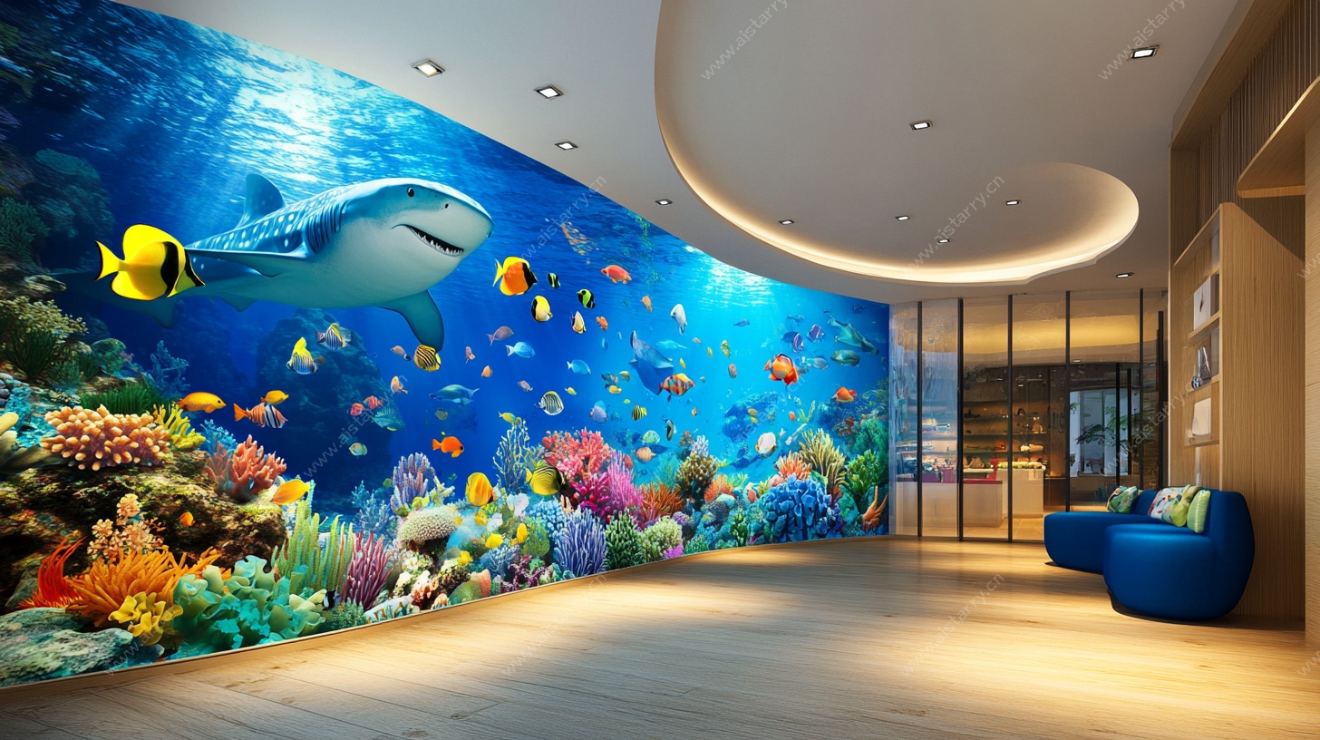 海洋主题大厅壁画