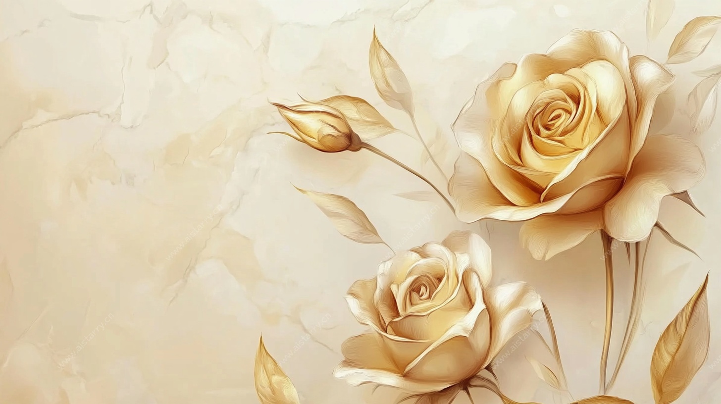 金色玫瑰装饰画