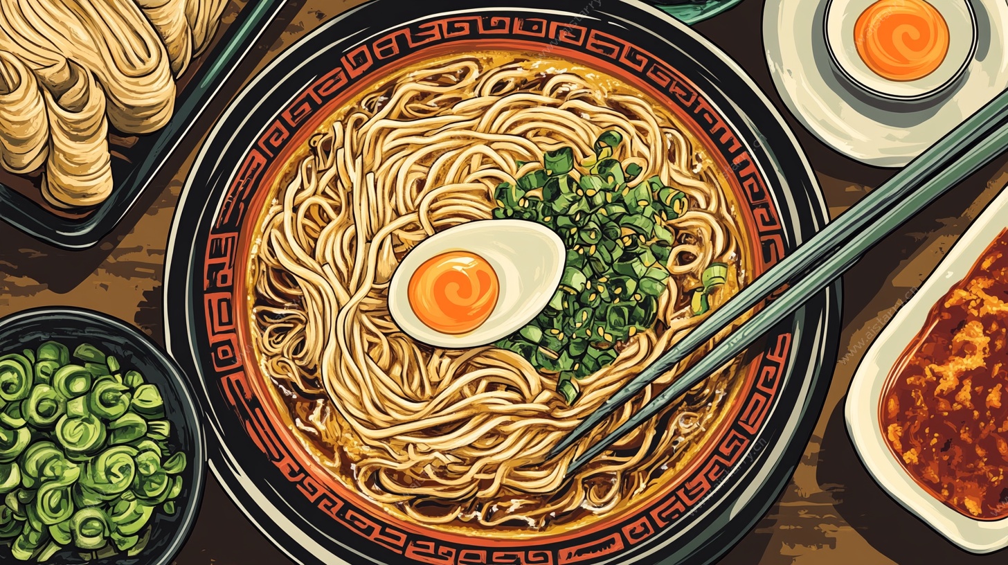 日式拉面美食特写