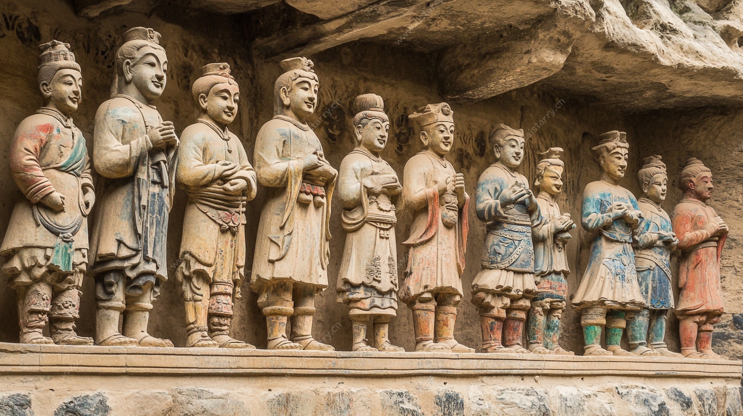 古代石刻人物群雕