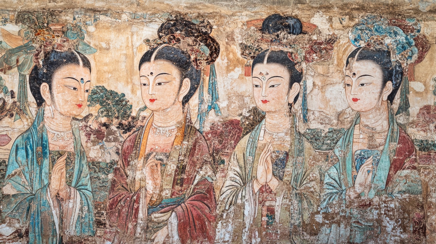 古代壁画中的美丽仕女