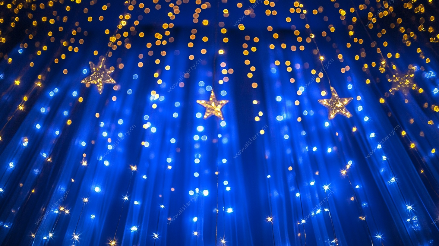 梦幻蓝色星空灯光背景