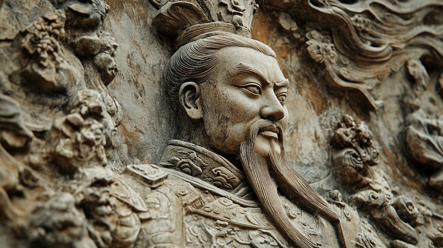 古代人物浮雕特写