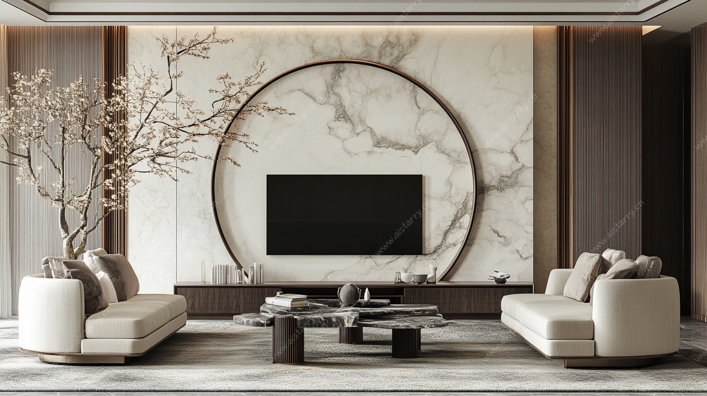 现代简约风客厅电视背景墙