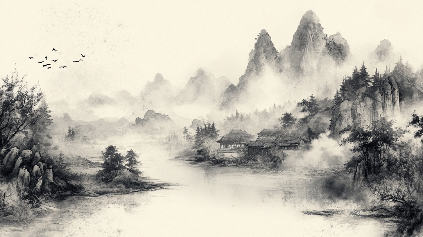 水墨山水意境图