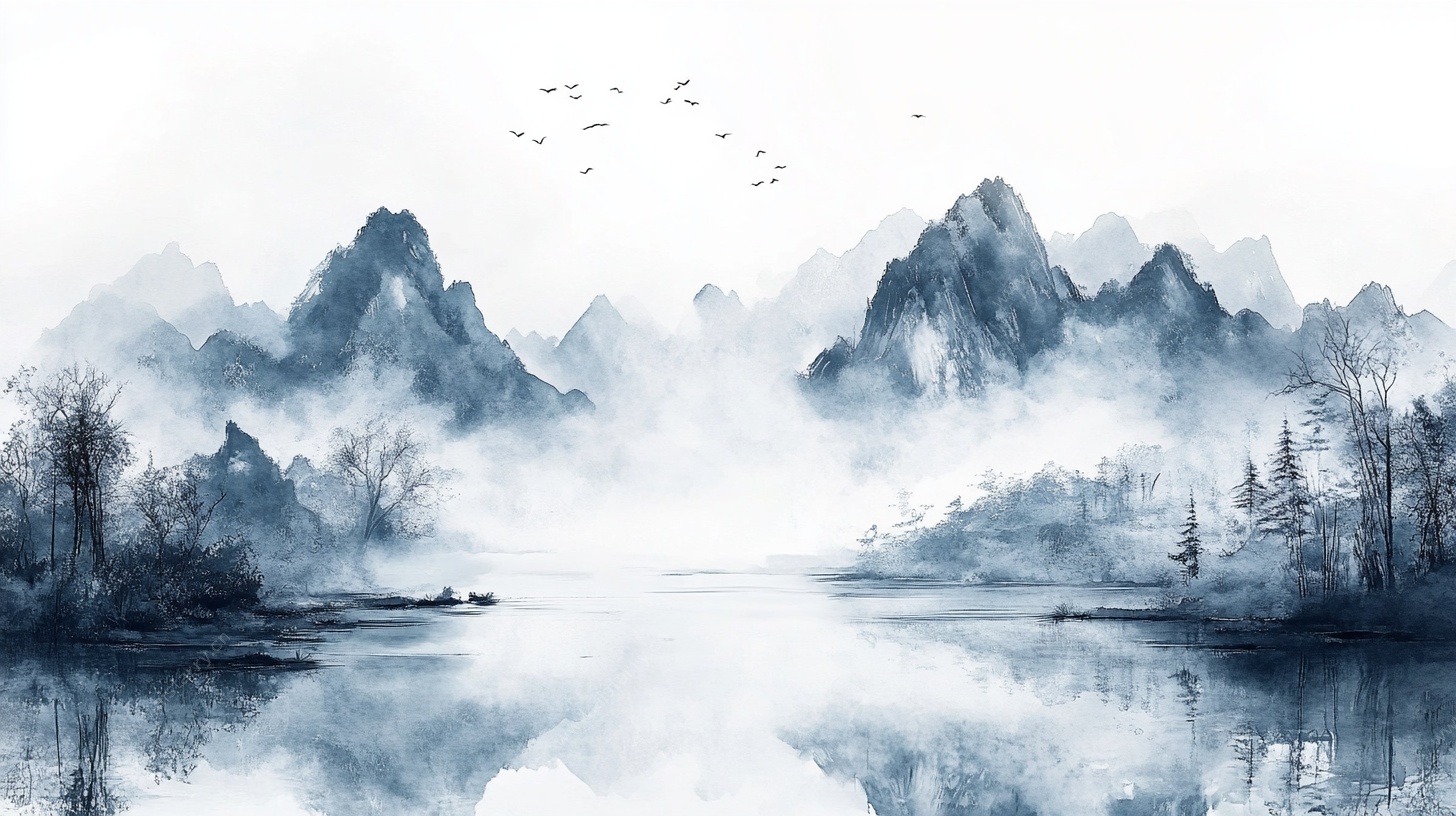 水墨山水意境图