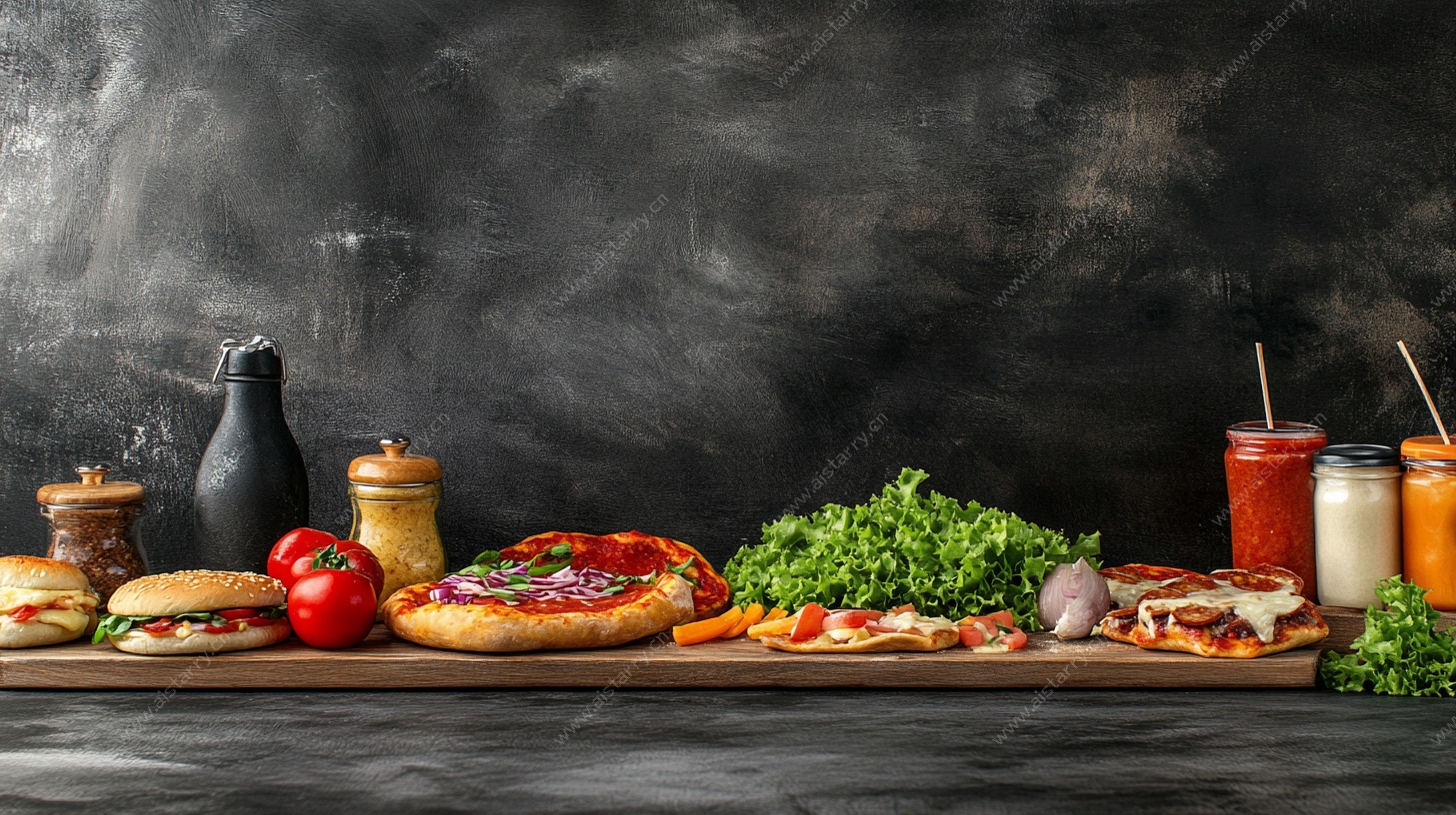 美味西式餐点陈列展示