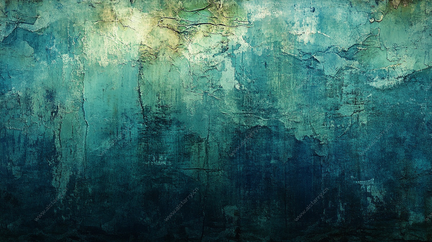 复古蓝绿斑驳墙面纹理