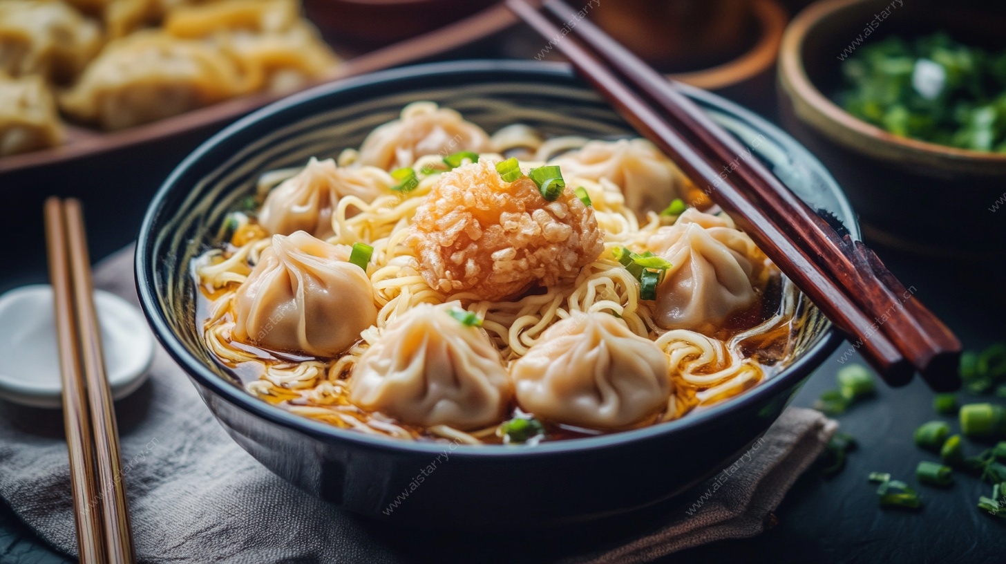 一碗美味馄饨面