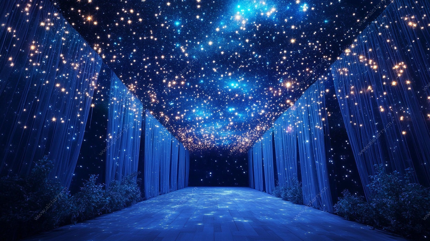 梦幻星空走廊夜景