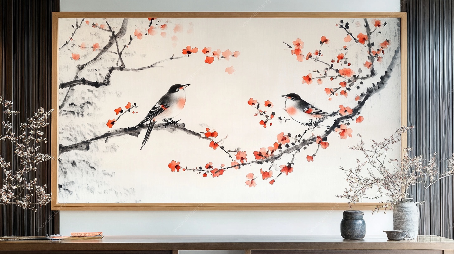 中式花鸟挂画 雅致意境