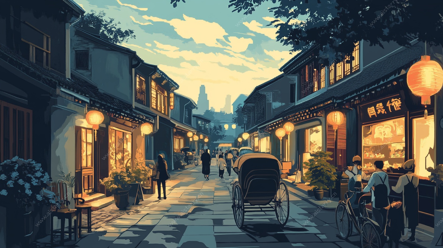 古街夜景 人间烟火气