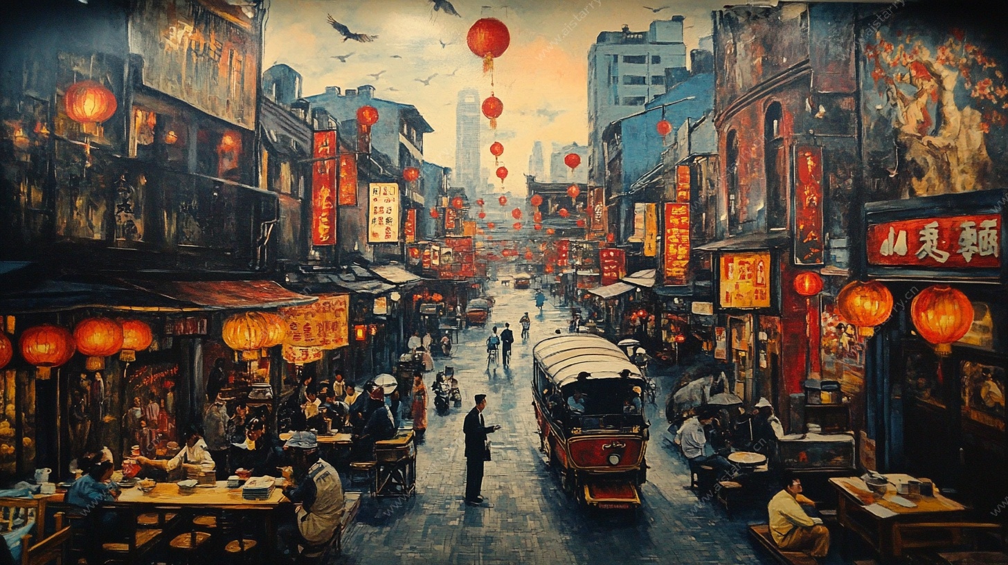 老上海风情街夜景