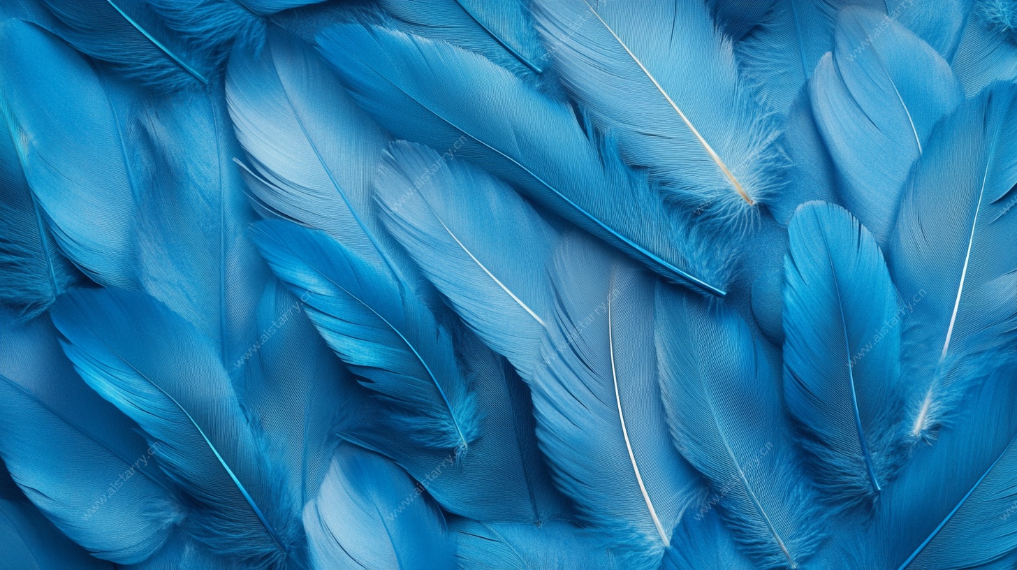 蓝色羽毛纹理背景图