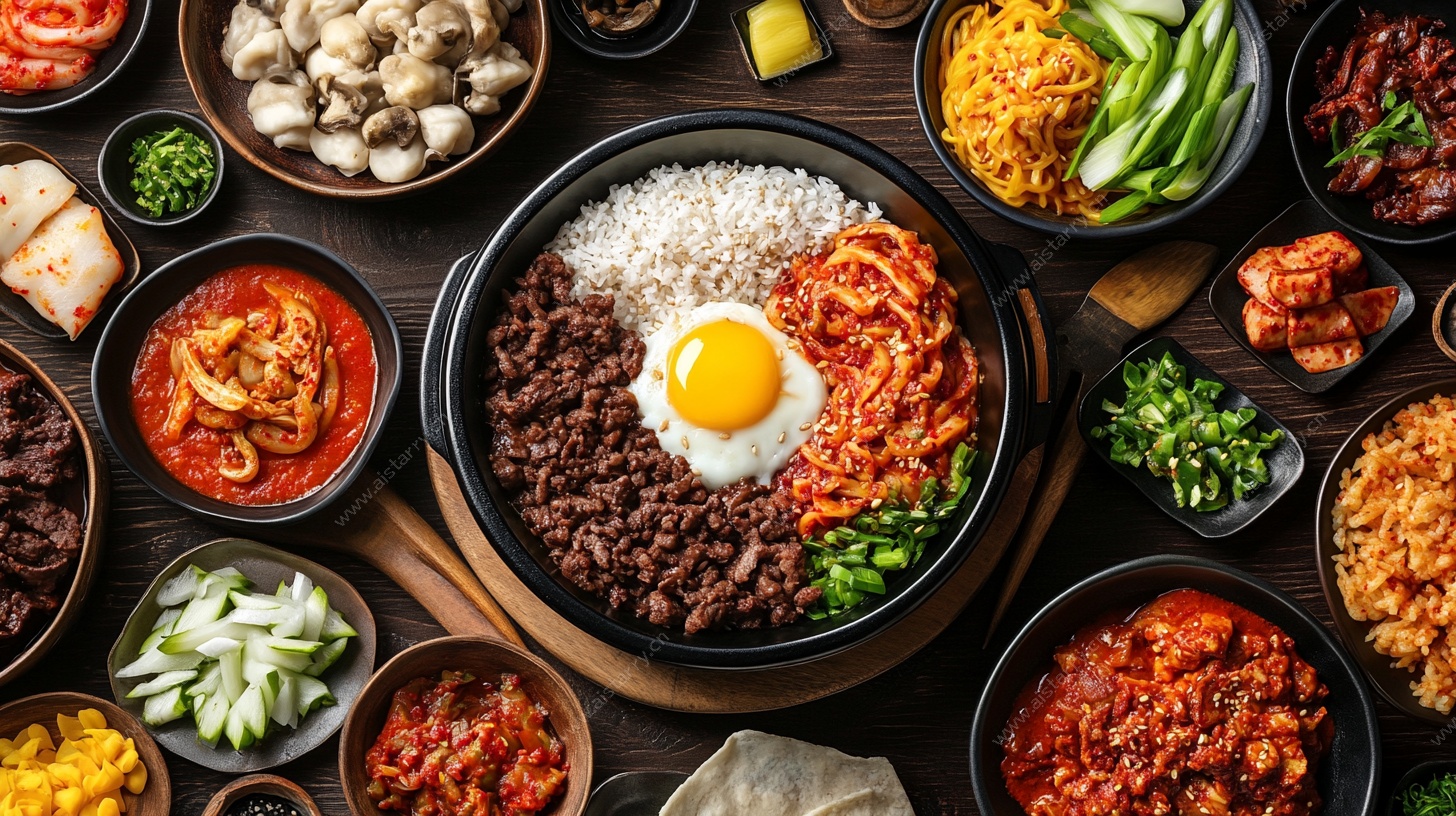 韩式拌饭美食拼盘