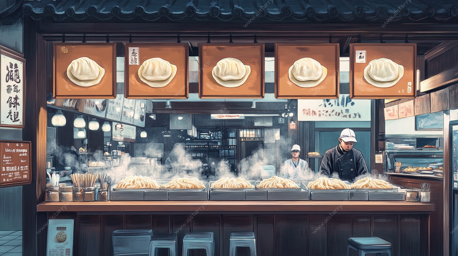 传统面点店忙碌场景