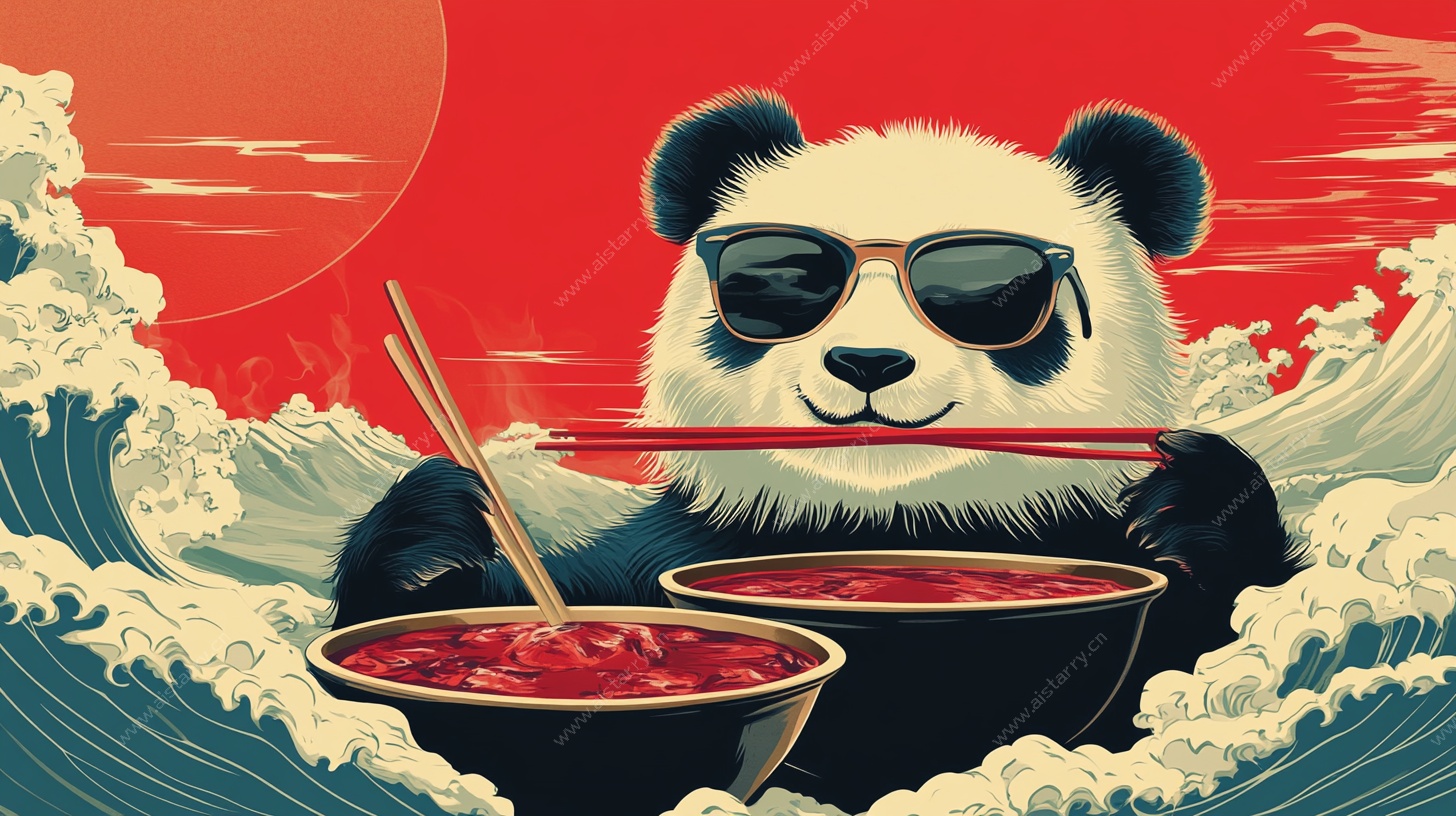 潮酷熊猫享美味中式面食