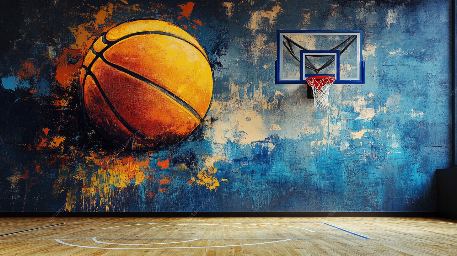 篮球主题艺术风墙面场景