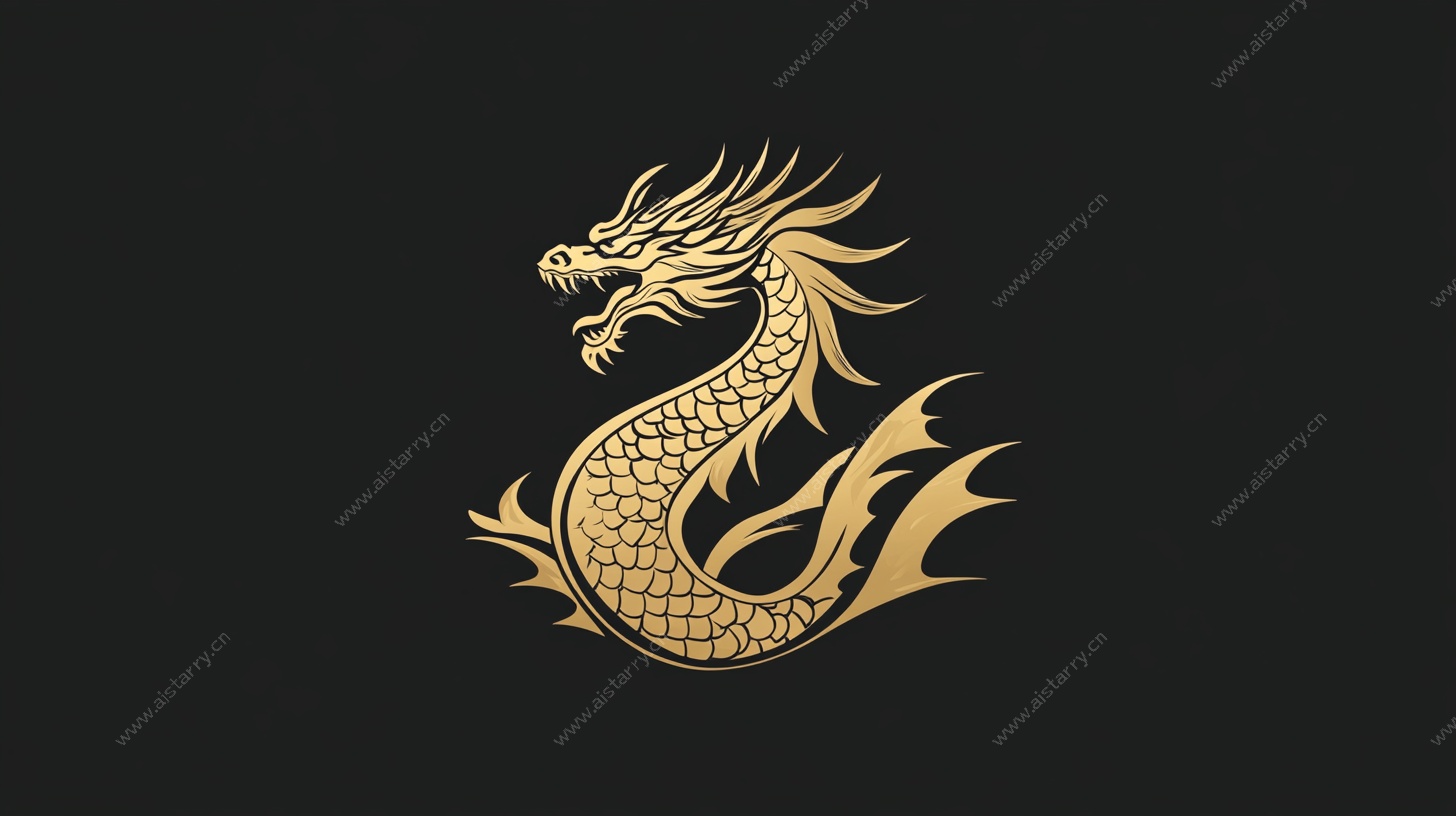 金色龙形标志设计