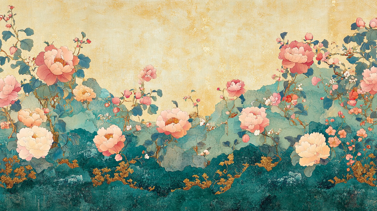 复古花卉背景图