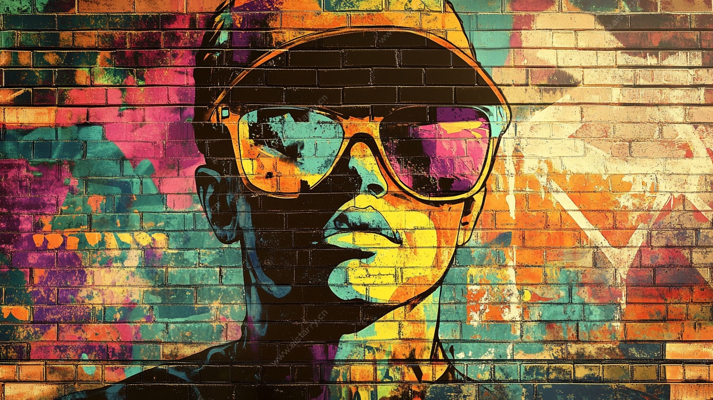 街头潮流人物涂鸦壁画