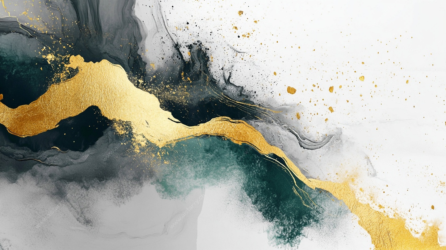 金墨流动抽象艺术背景图