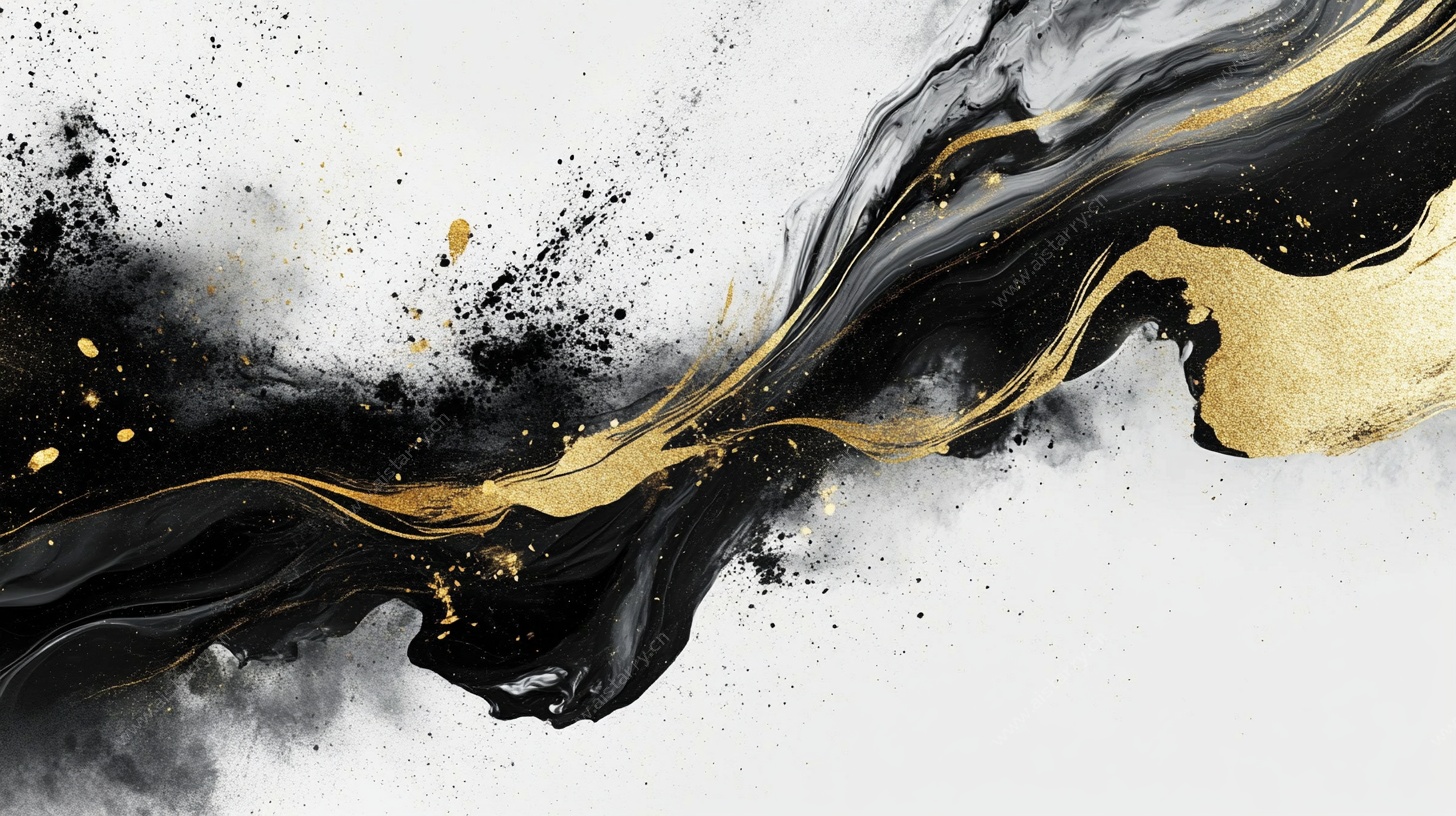 黑金流体艺术背景图
