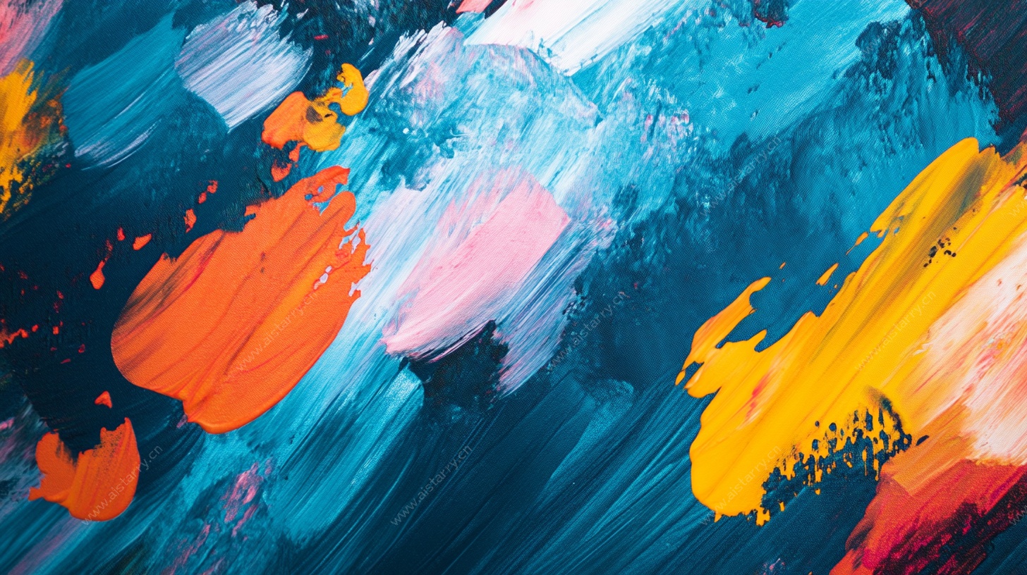 抽象油画笔触纹理画面