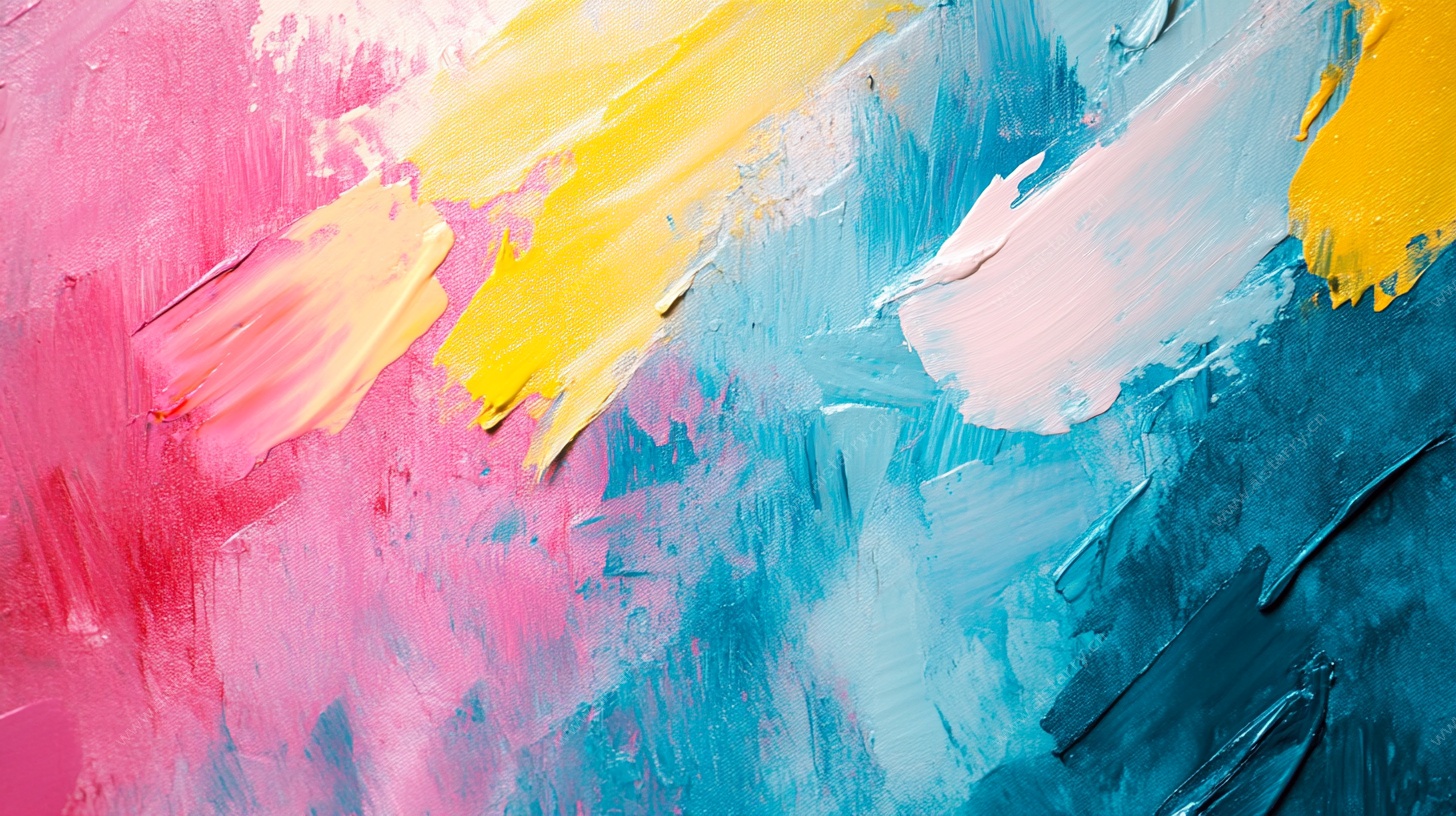 多彩笔触油画纹理背景