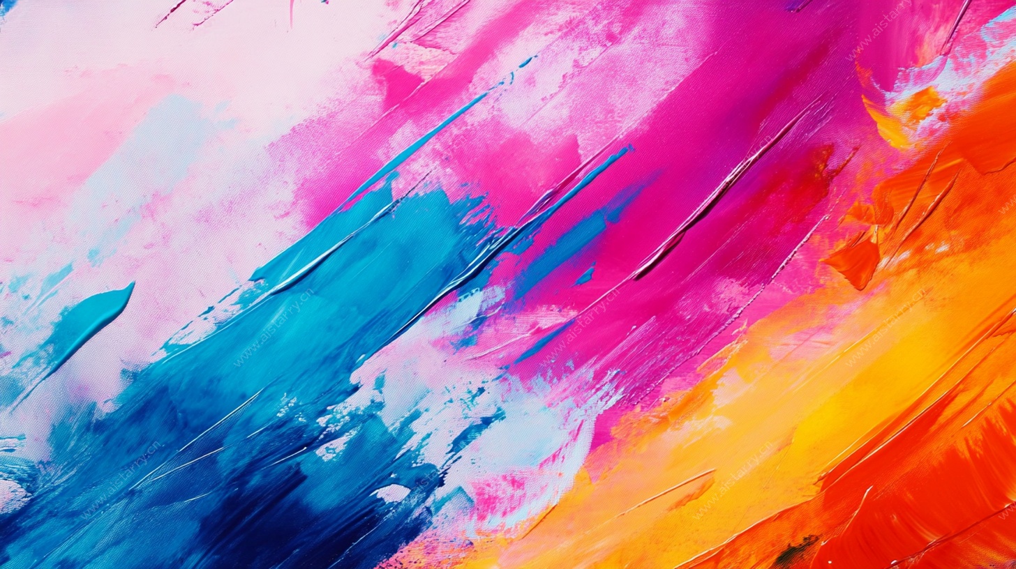 多彩抽象笔触艺术画面