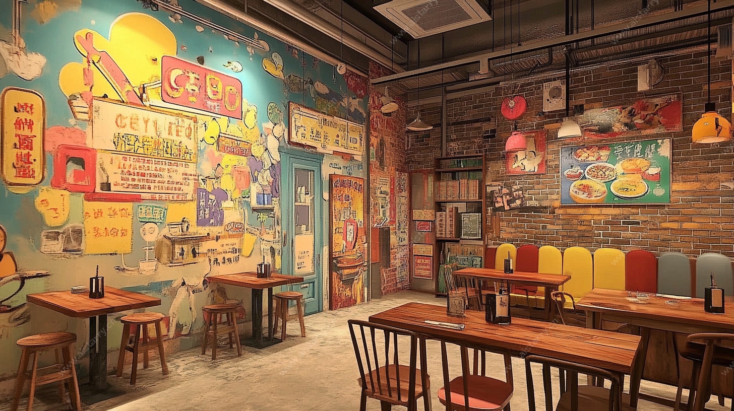 复古风特色餐厅室内场景