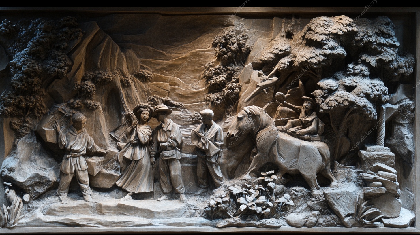 人物场景浮雕作品