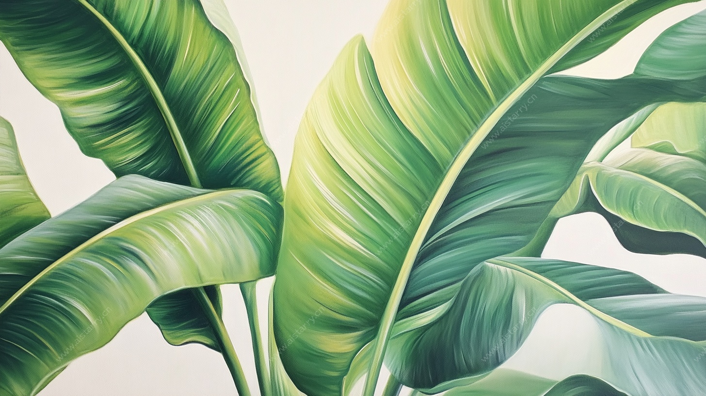 热带芭蕉叶 清新植物画