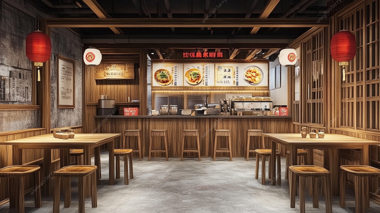日式拉面店室内场景