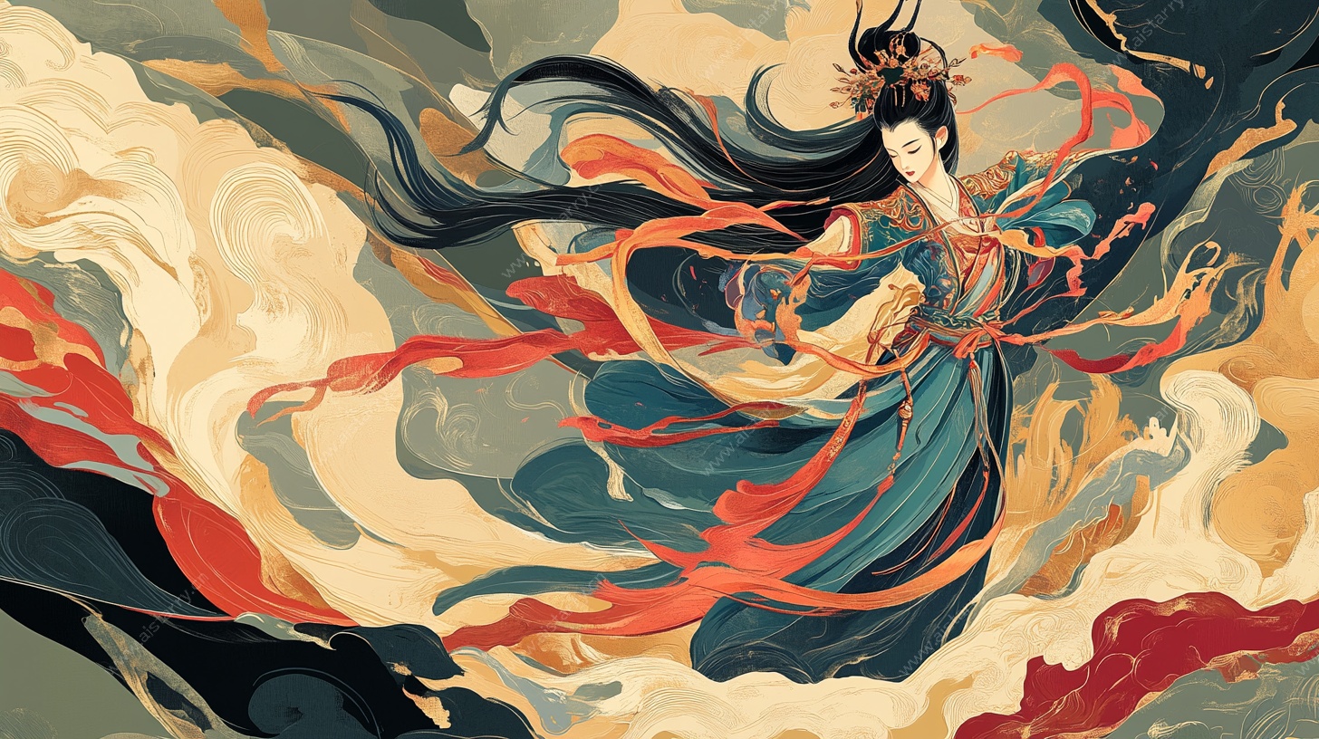 飞天神女 古风飘逸插画