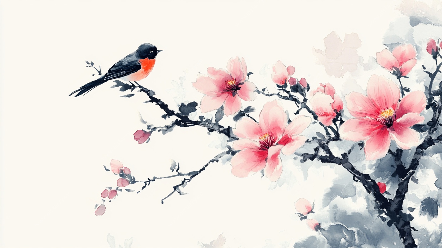 花鸟水墨图