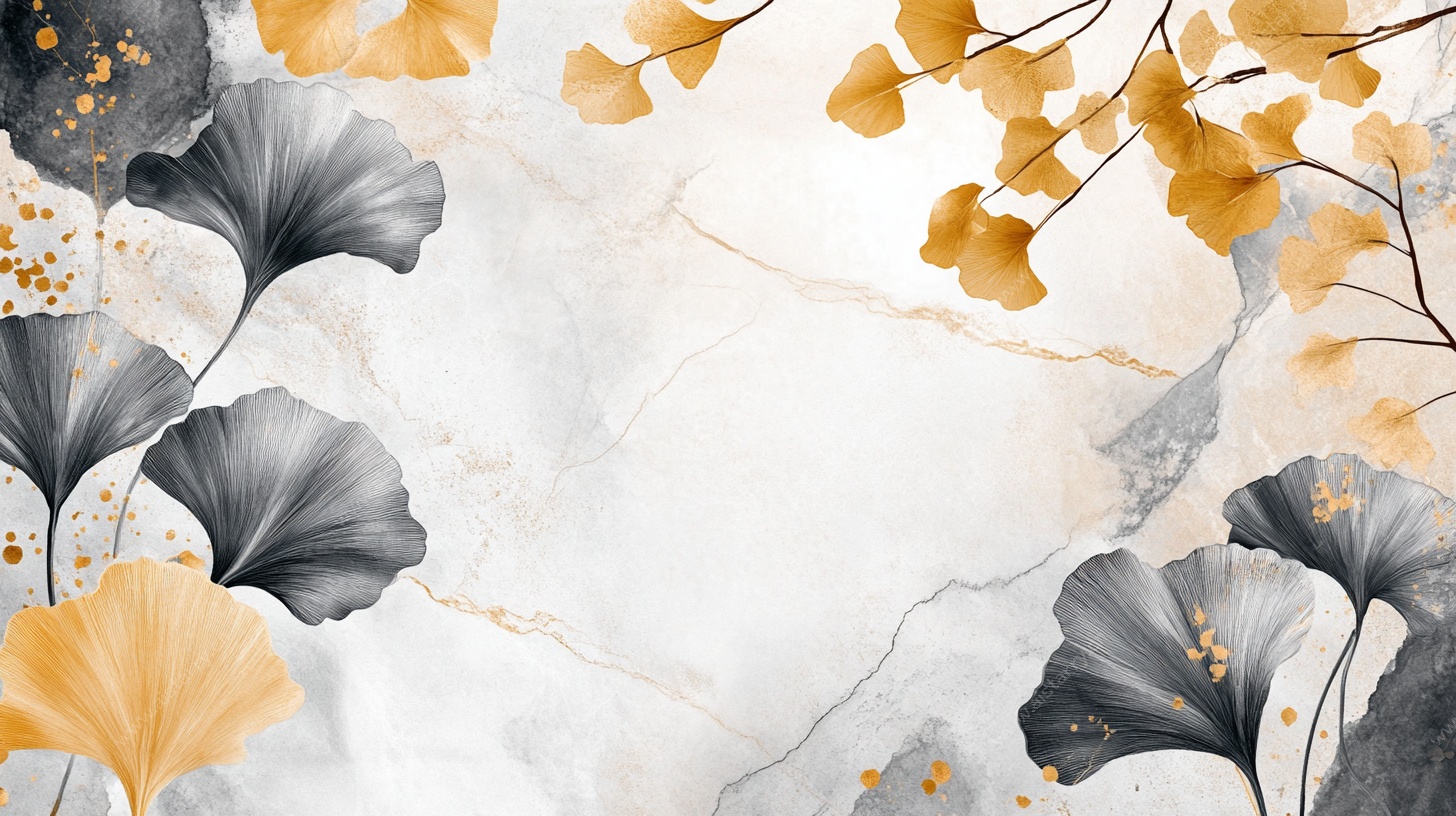 银杏水墨风背景图