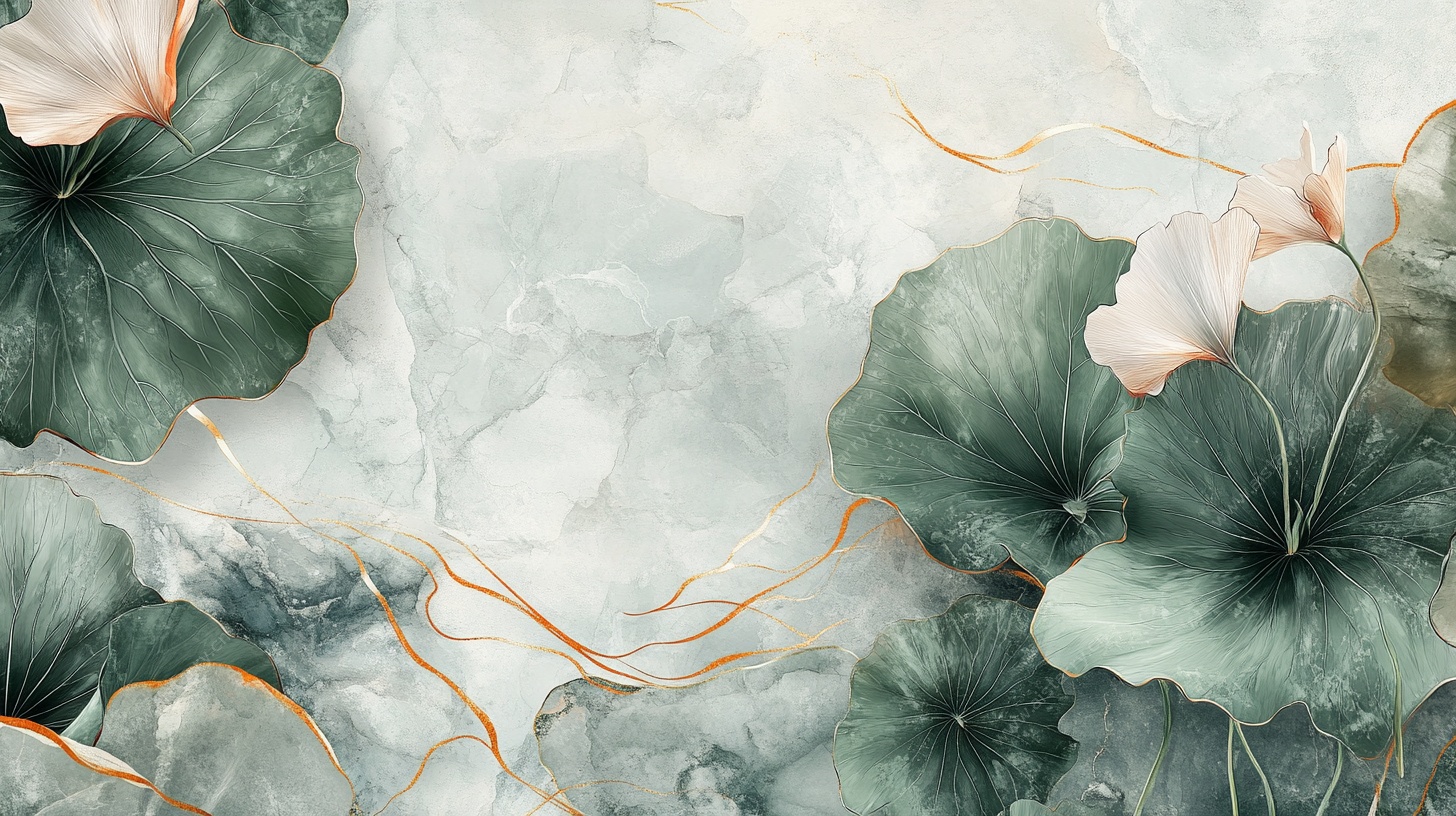 水墨风荷花背景图