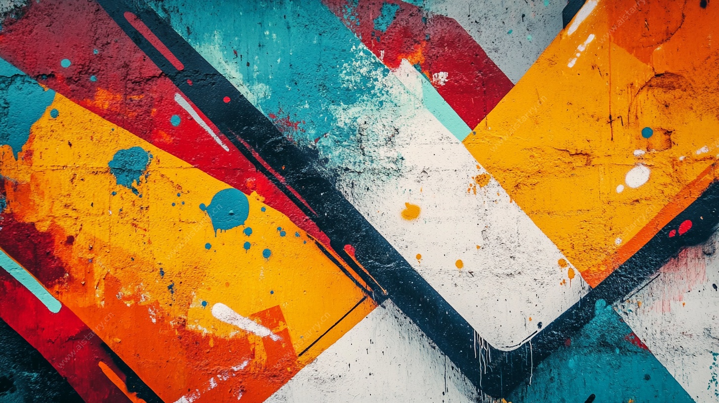 多彩抽象涂鸦艺术画面